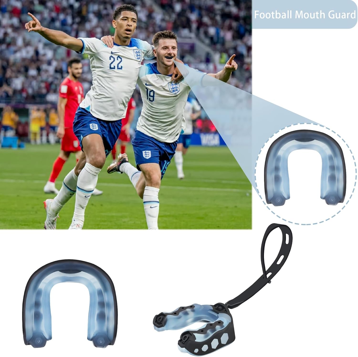2Pack Football Mouth Guard with Case, Youth & Adults Sports Mouth Guard, Professional Mouthguard for Boxing, Rugby, Hockey, Basketball, MMA, Lacrosse