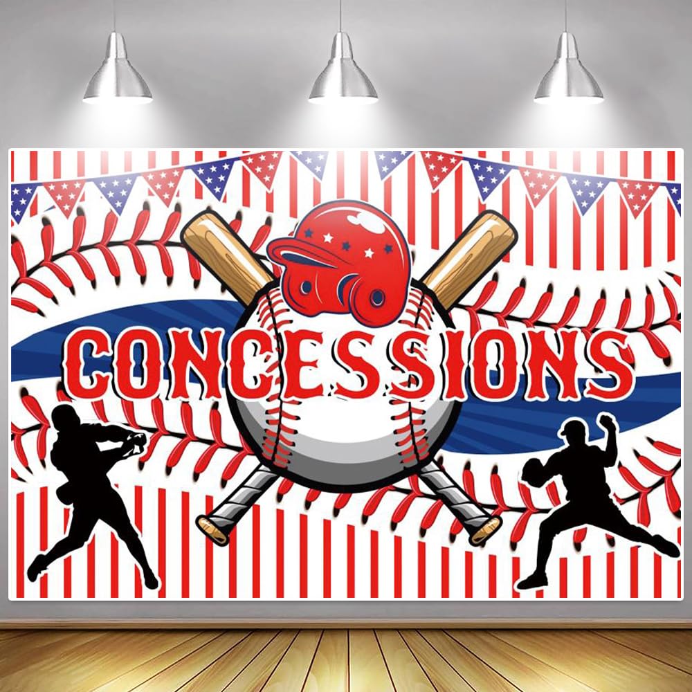 Baseball Party Decorations Backdrop Concession Stand Decorations Banner Baseball Party Supplies Sports Themed Birthday Backdrop For Boys Birthday