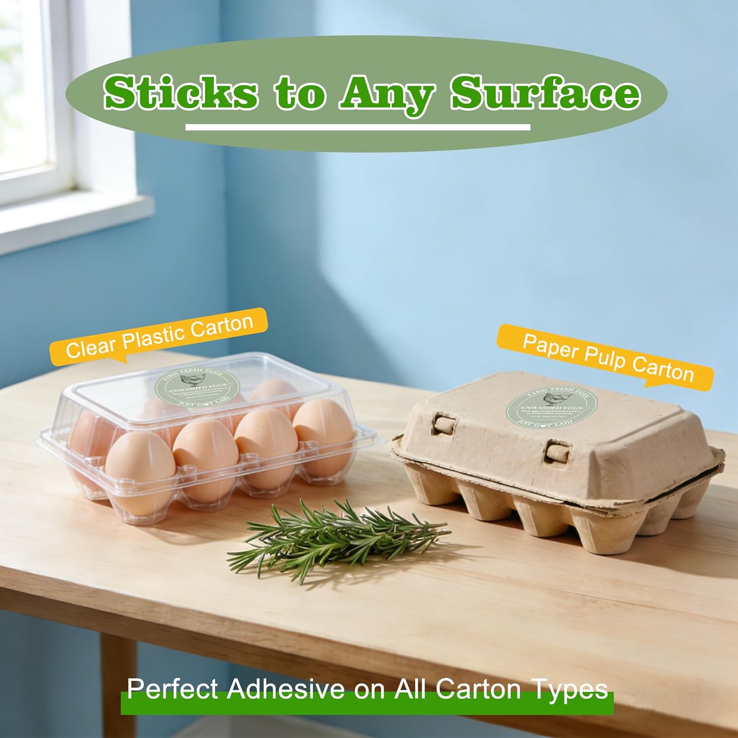 500 Pcs Egg Carton Stickers 2 inch Farm Fresh Unwashed Eggs Labels with Collected Date,Self Adhesive Packaging Stickers for Chicken - Image 4