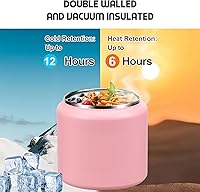 Vista 3 de Termo de sopa de 26 onzas para comida caliente para niños con tapa de hebilla, frasco de comida aislado al vacío de boca ancha a prueba de fugas