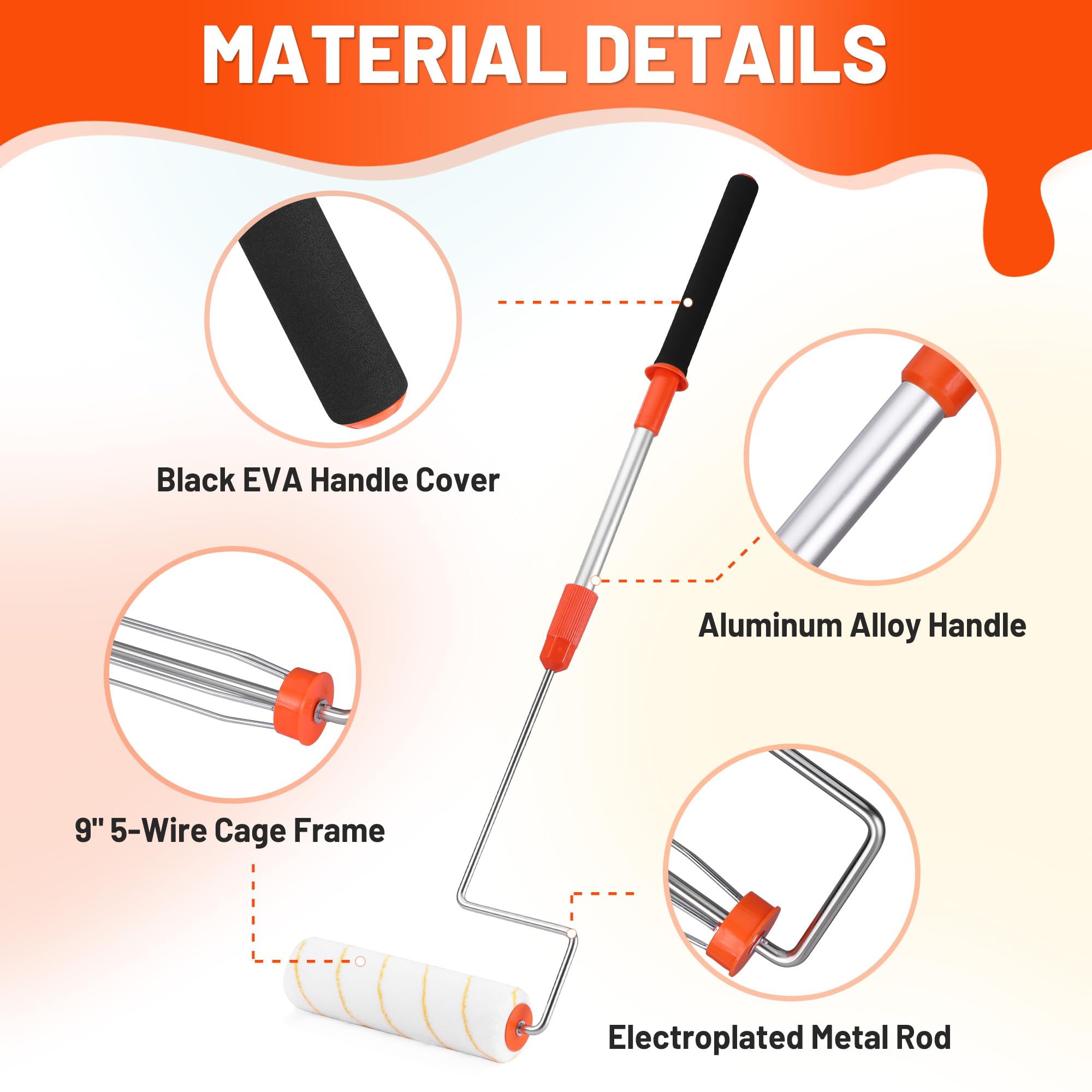 ValueMax Paint Roller Kit - 7pcs for Walls & Furniture -4