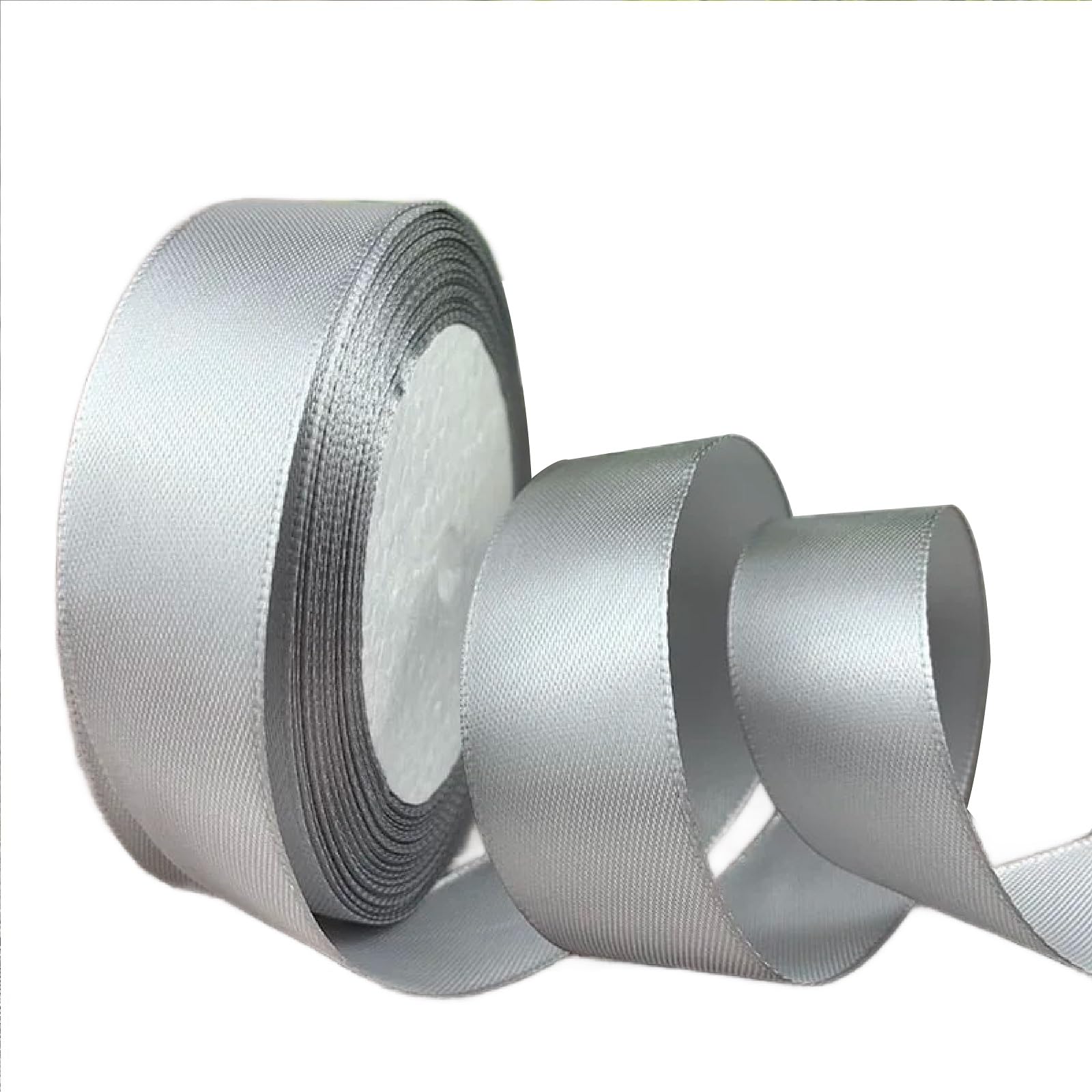 Godfather Satin Ribbon for Gift Wraping Crafting Party Decoration Polyester Ribbon (Silver, 25mm)