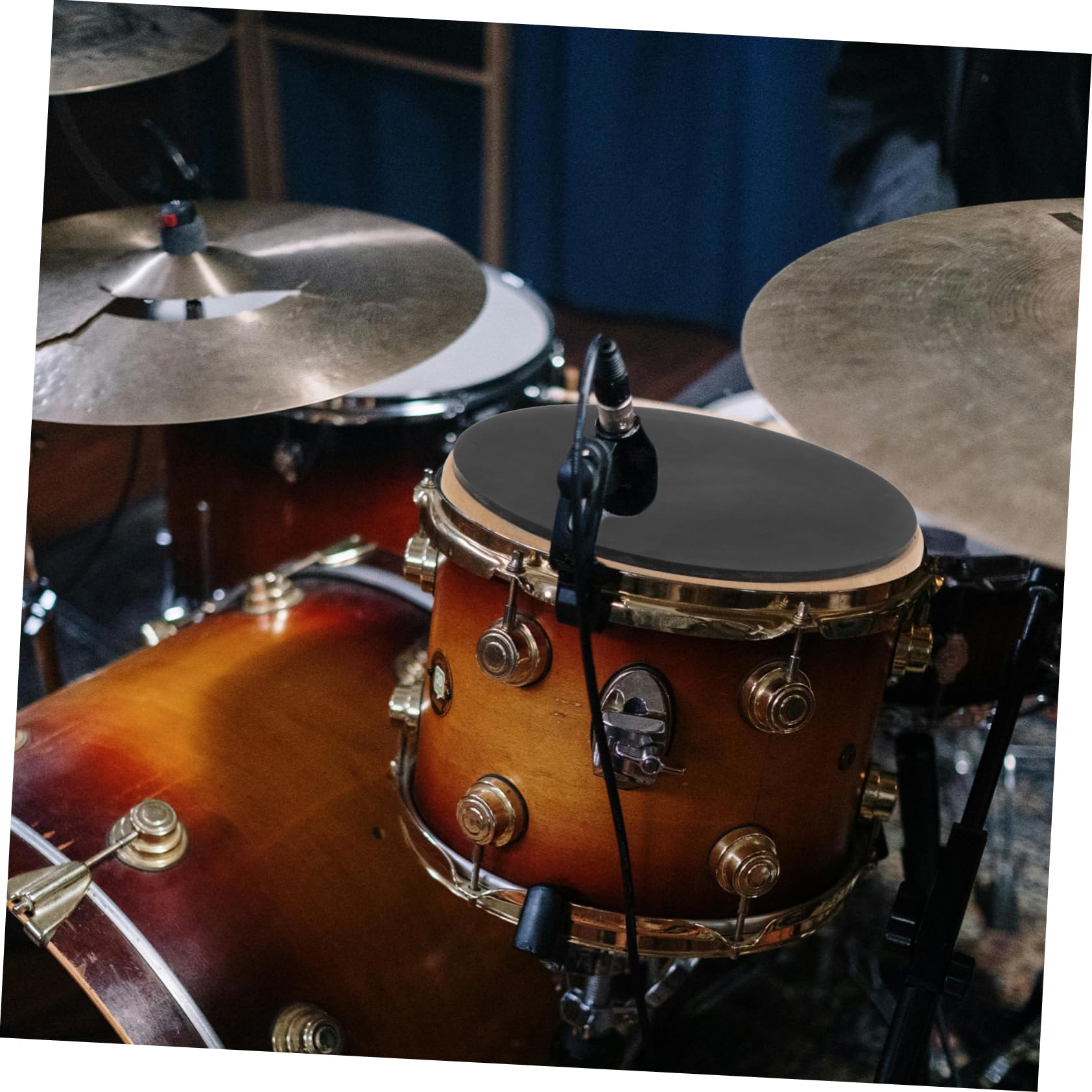 Pad de Práctica de Batería Negro de Madera y Goma para Percusión | Efecto de Amortiguación Ajustable, Accesorio para Ensayo, Acabado en Negro, Formato Compacto