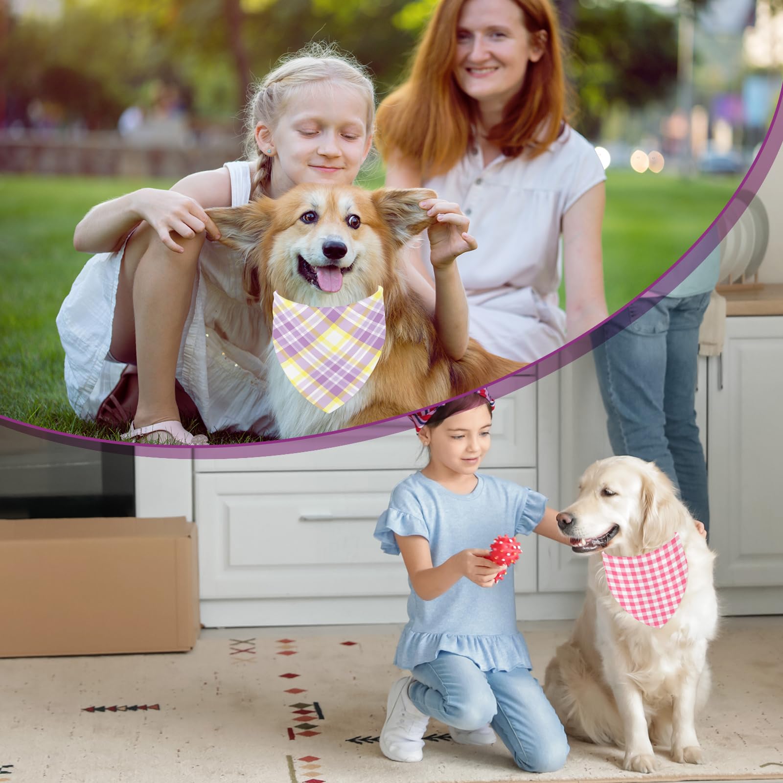 JarThenaAMCS Hundehalstuch, dreieckig, verstellbar, bunt, für Frühling, mittelgroße und große Katzen, Pastellfarben, 60 Stück
