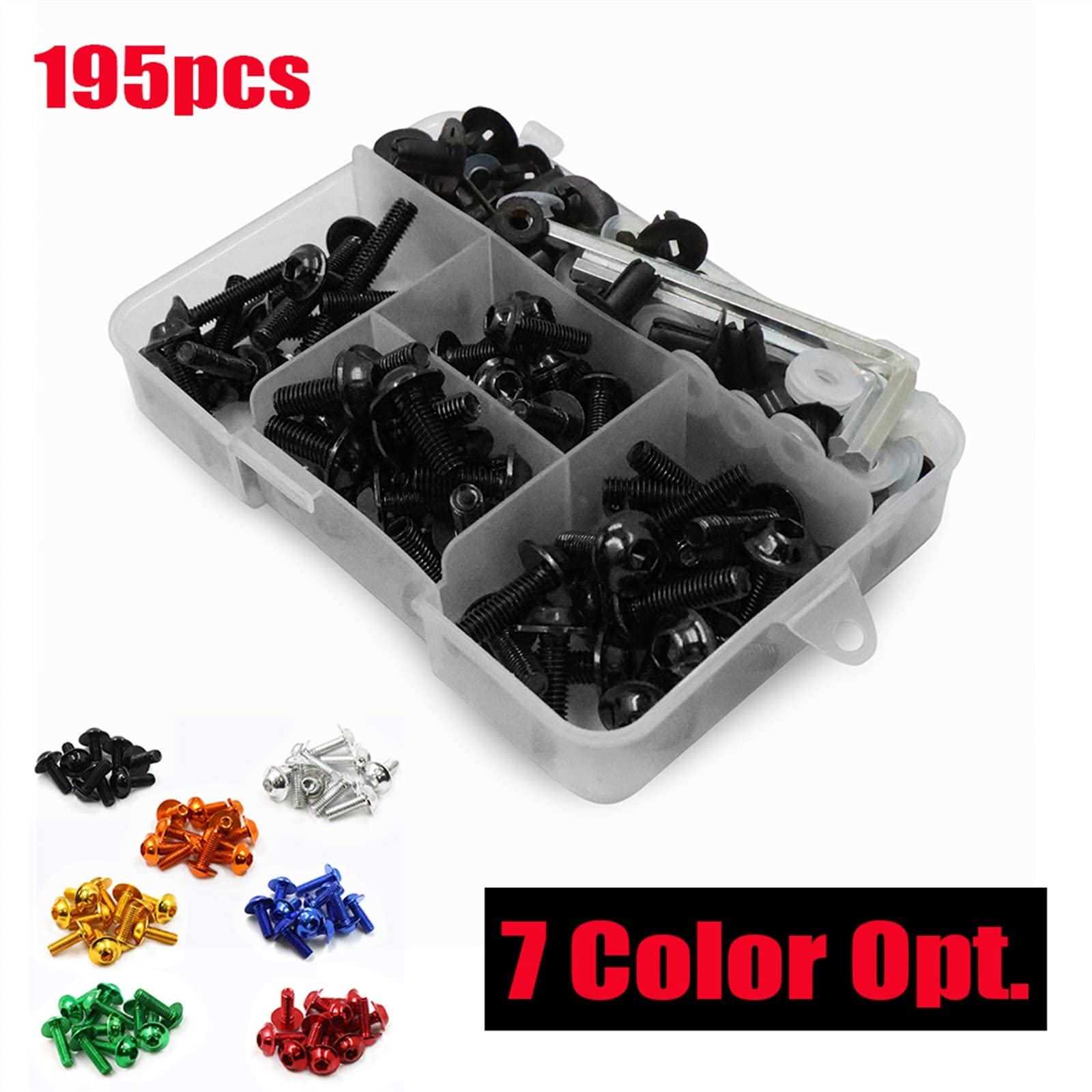Viti per carrozzeria per Suzuki GSXR600 GSXR750 GSXR1000 GSXR 600 GSXR 750 GSXR 1000 K1 K2 K3 K4 K5 K6 K7 K8 K9 195/PCS Kit Bullone Carena Universale Viti di Fissaggio (Color : Gold)