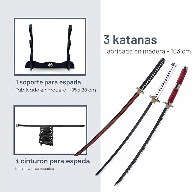Foto 3 de 7 de Hashiman Roronoa Zoro Shusui Wado Kitetsu Triple Katana One Piece