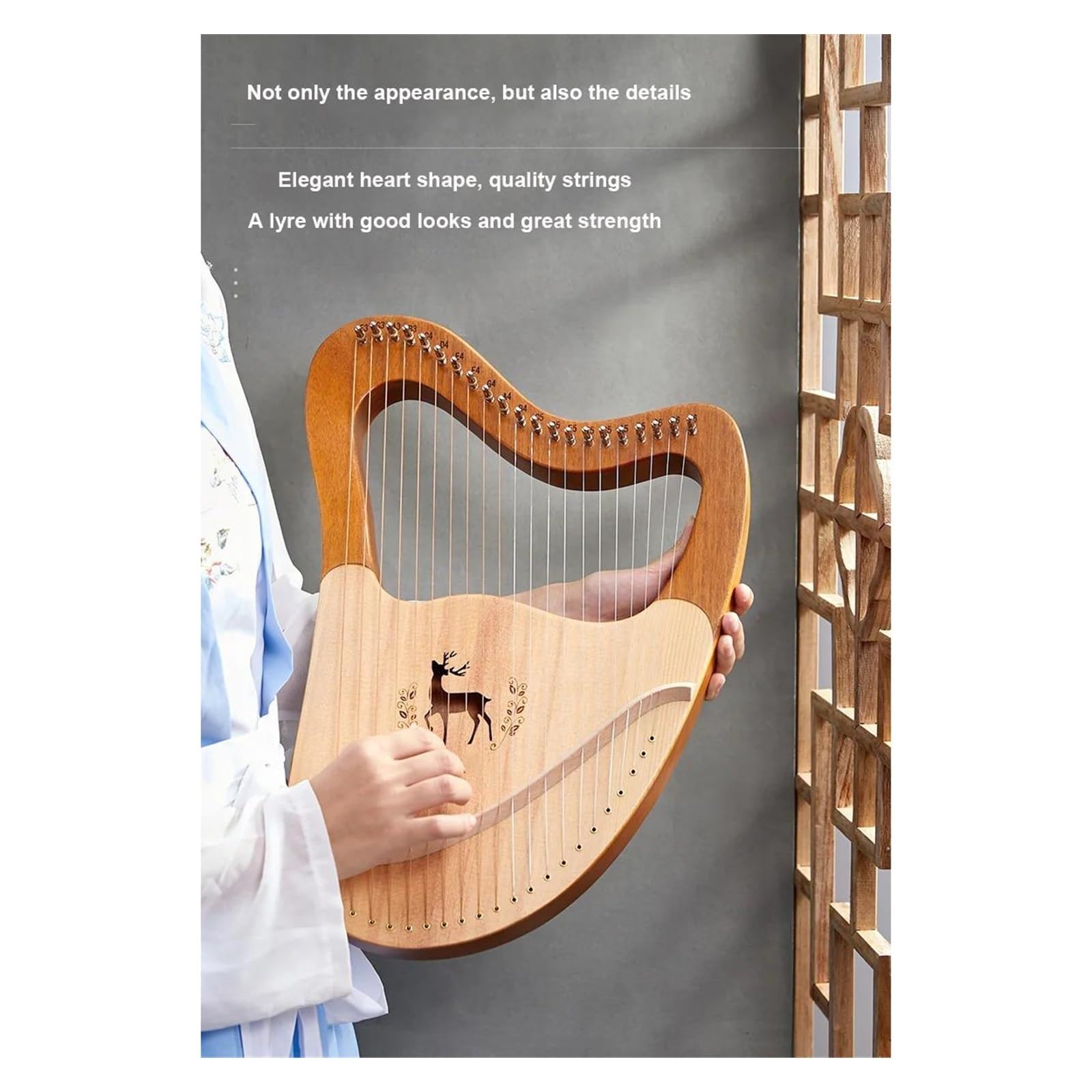 Amazon | ハープ楽器 21/24/27/32弦ライアーハープ木製ギフト初心者用