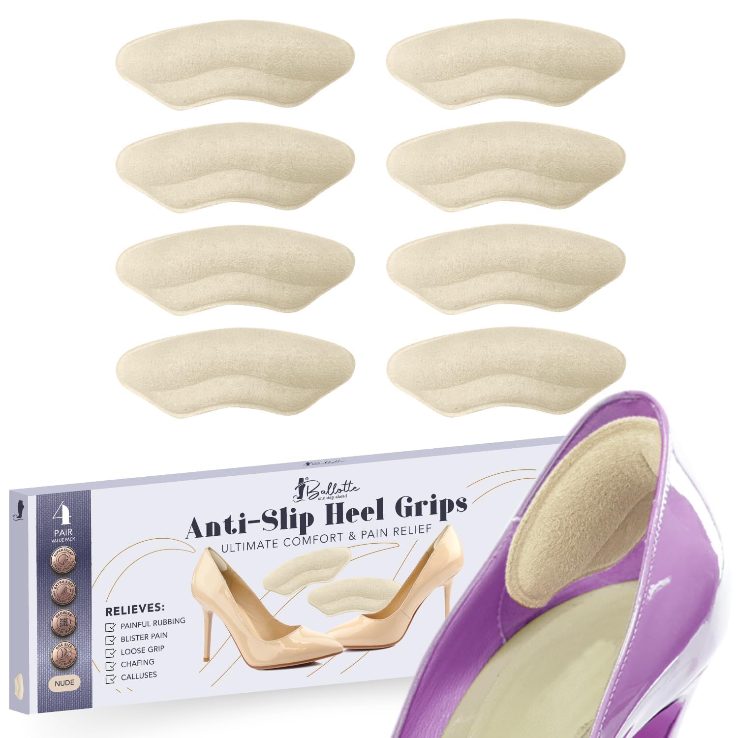 Ballotte Round Cushion Pad for Women & Men, (3M Nude - 8 Pack)