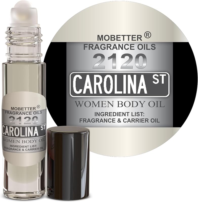 MOBETTER FRAGRANCE OILS 2120 Carolina Street Women Perfume Body Oil, fragancia floral de almizcle amaderado para mujeres, sin cortar, tamaño de viaje, de larga duración