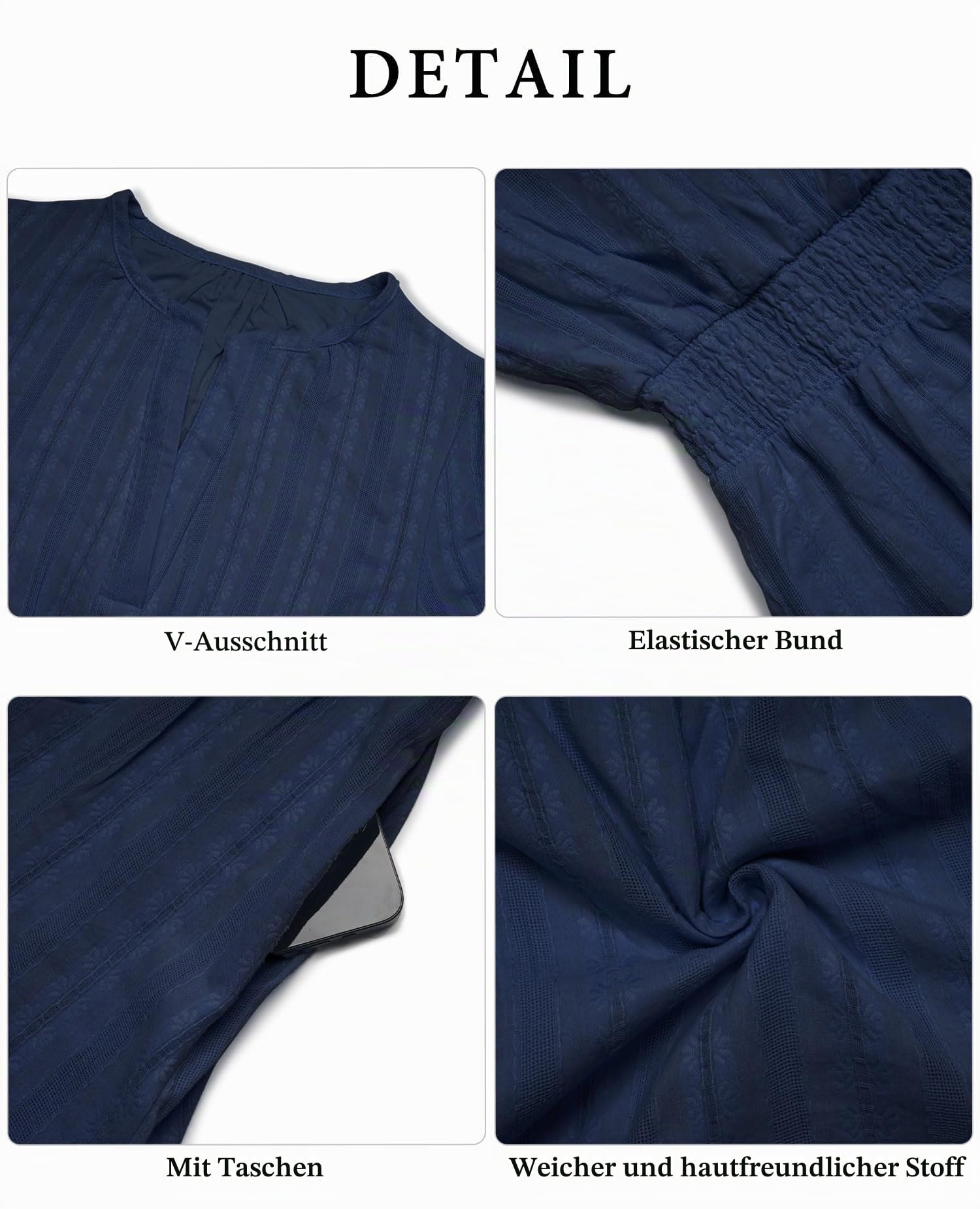 VEVESMUNDO Sommerkleid Damen Lang Baumwolle Kurzarm Maxikleider