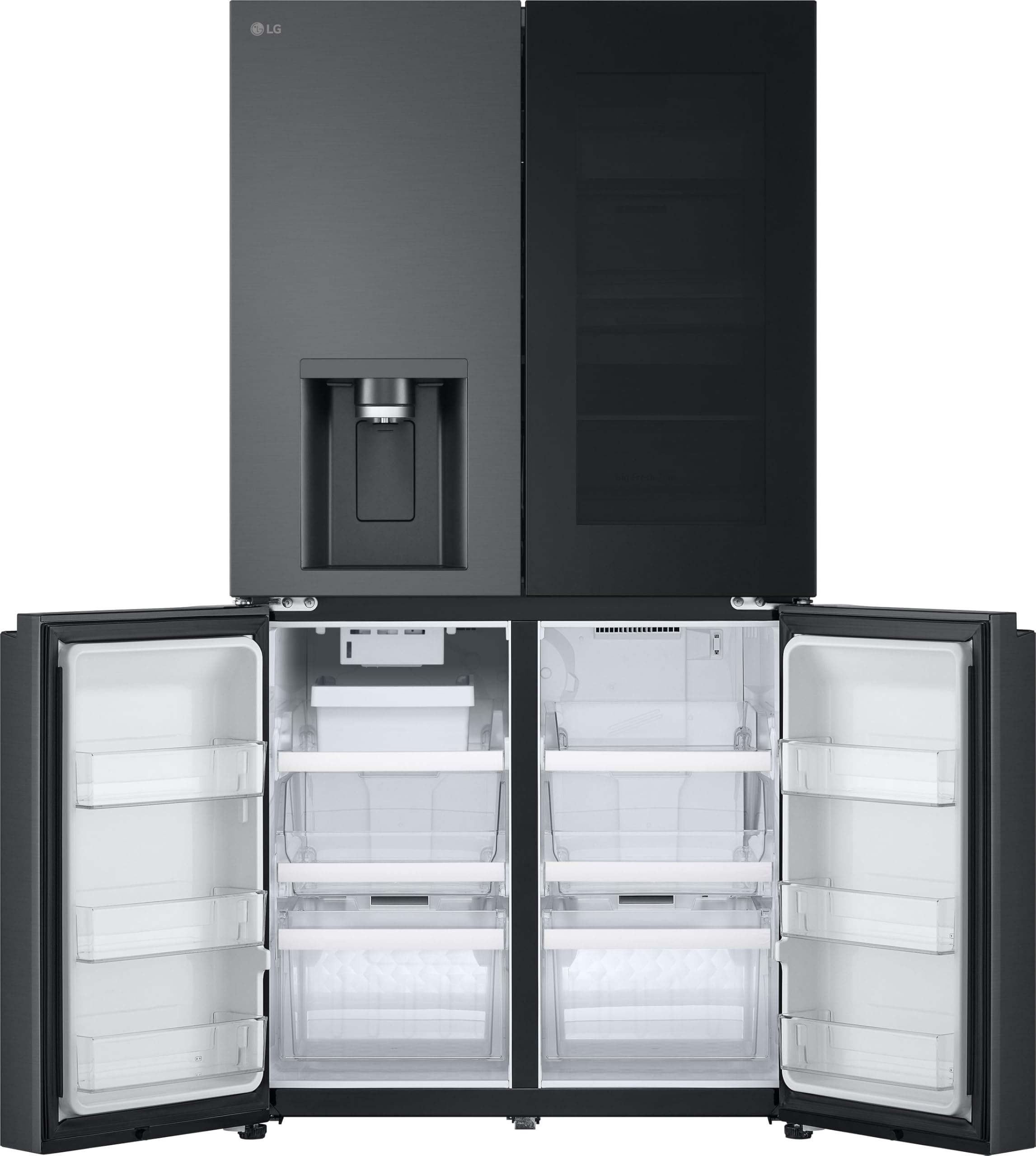LG GMK961EV3E Multi-Door Kühlschrank mit Gefrierfach (646 L, Energieklasse E) mit InstaView, UVNano, Wassertank, LinearCooling, Total No Frost, Schwarz