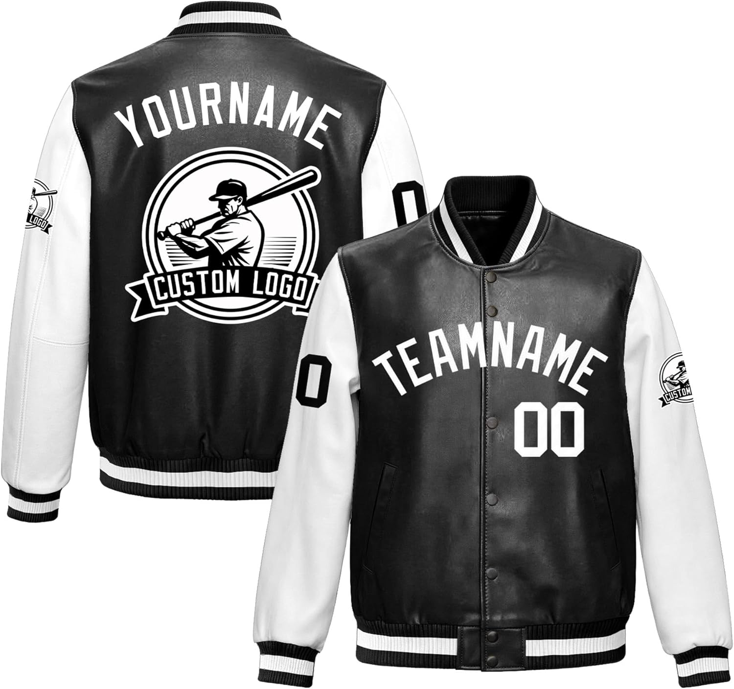 Custom Leather Letterman Baseball Jackets Personalized Stitched Names and Numbers Team Logo for Adults Youth