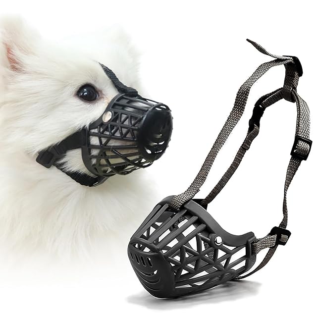 PETCUTE Bozal para Perros,Transpirable y Cómodo,Bozal de Canasta para Perros con Ajustable Correa,Evitar…