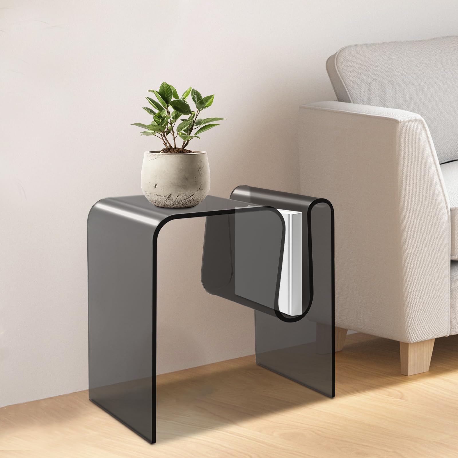 Sofa-Aufsätze in M-Form aus Acryl, Beistelltisch für Wohnzimmer, Schlafzimmer, Büro, Café, Schlafsaal, Wohnung, Tee-Restaurant, Balkon (schwarz)