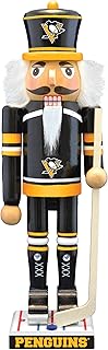 Masterpieces Pittsburgh Penguins NHL Nutcracker - 12" Hand-Crafted Hockey Ornament, Multicolor, Solid Wood