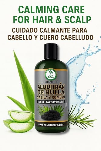 Miniatura 2 de Alquitrán de Hulla, Sábila y Romero Champú (alquitrán de hulla, aloe vera y romero) 16.9 fl oz  Fórmula antipicazón y purificante  Cuidado calmante