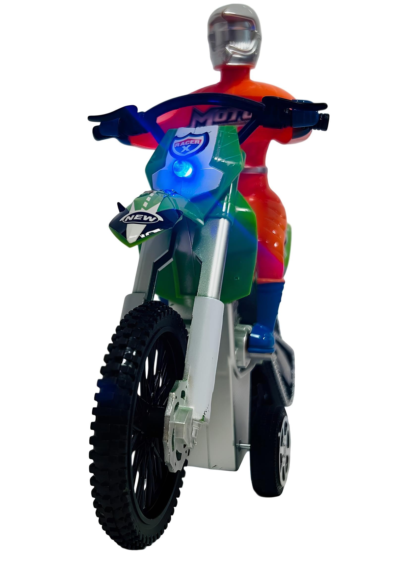 Modèle Moto Cross Moto Jouet Lumières Sons Réels et Musique avec Mouvement à Embrayage avec Pilote Moto pour Enfants Moto Jeu Dirt Bike Cross Modèle Couleurs Assorties Couleur Aléatoire