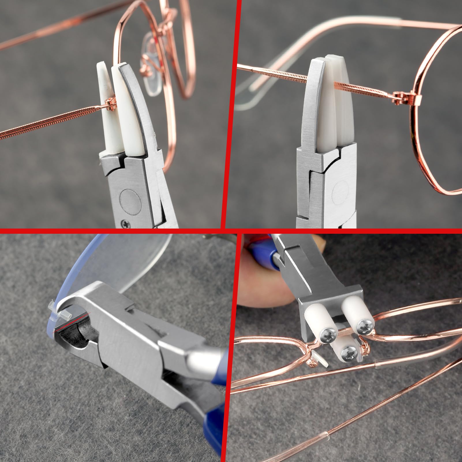 GOLD DEER 8Pcs Eyeglass Repair Kit with Screwdriver and Storage Box Optical Eyeglass Pliers Set Eye Glasses Adjusting Pliers - Image 3