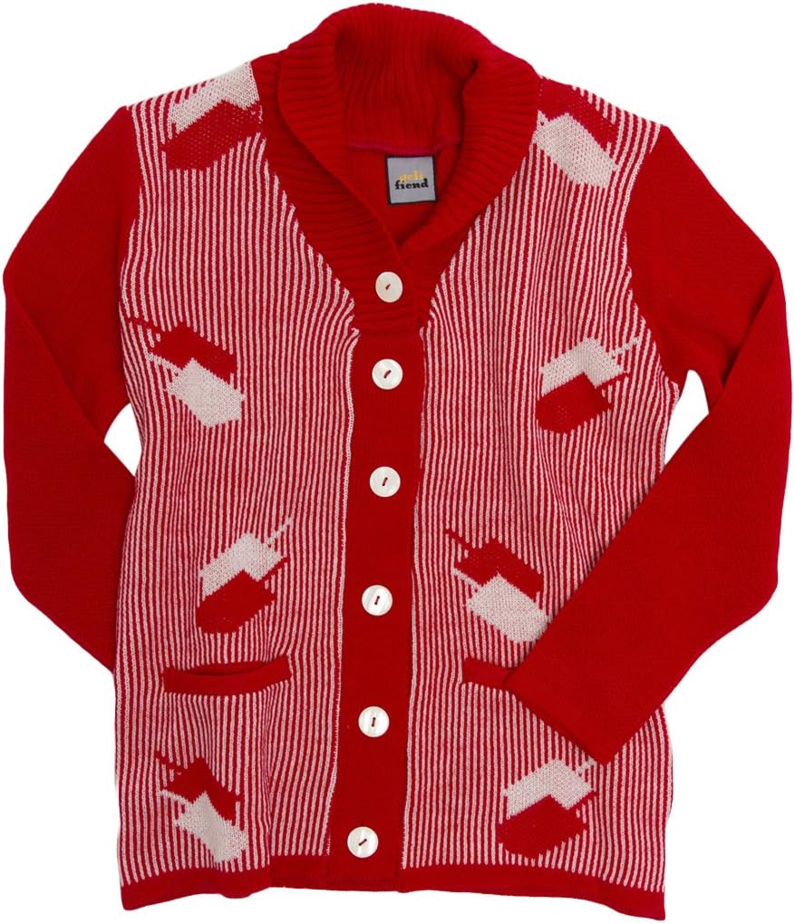 Womens Dreidelstripe Hanukkah Dreidel Cardigan
