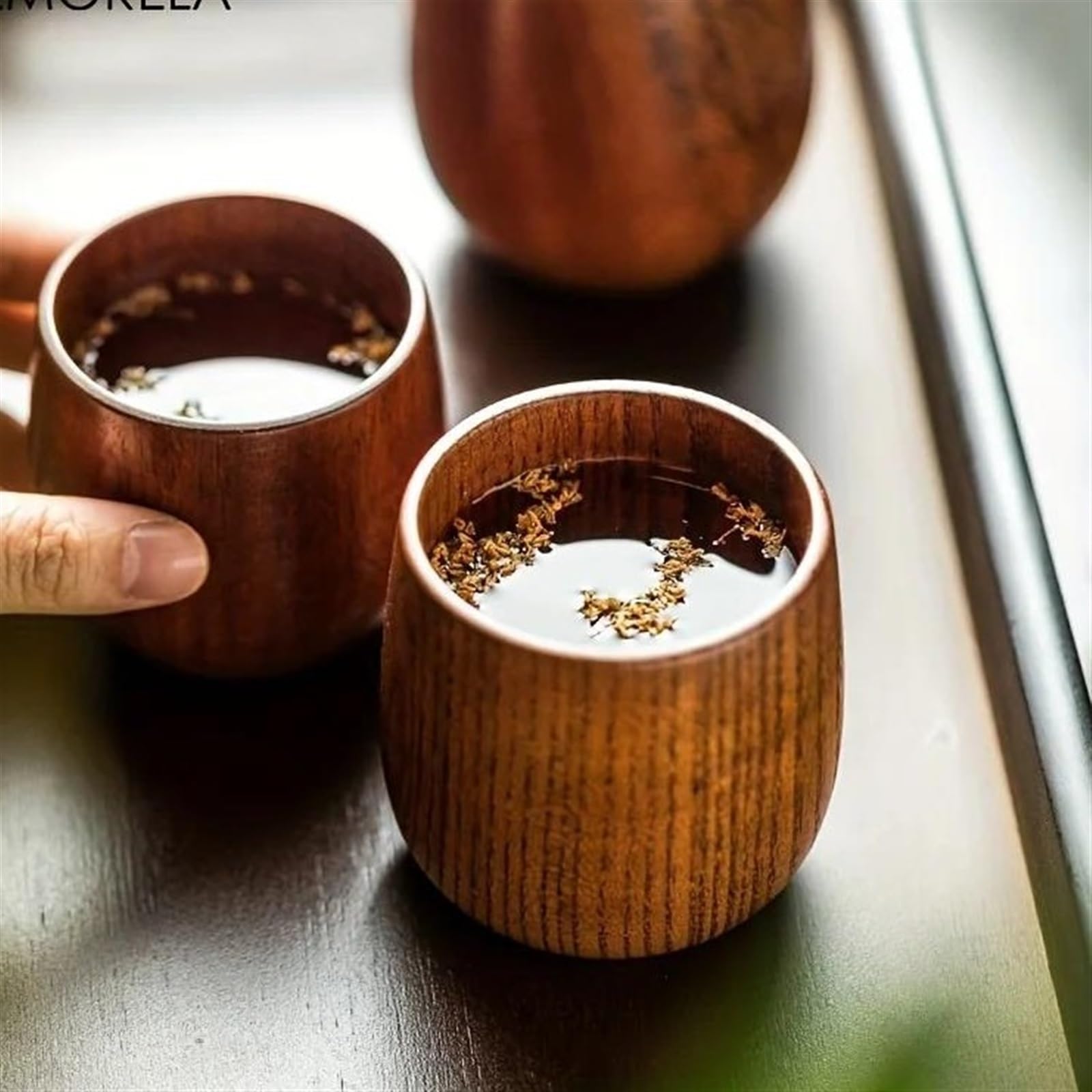 Set Da Tè Per Adulti 2PCS Estate Inverno Bicchieri Articoli Per La Cucina Di Casa 5.7OZ/170ML Tazza Acqua In Legno Tazze Per Bere Tè Giapponese Set Da Tè Portatili
