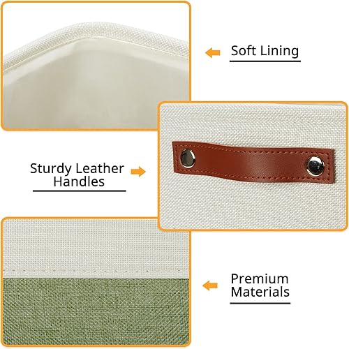 Miniatura 3 de DULLEMELO Cesta de almacenamiento, organizadores de armario de lino y cestas de almacenamiento para oficina en casa, adecuada como caja de juguetes