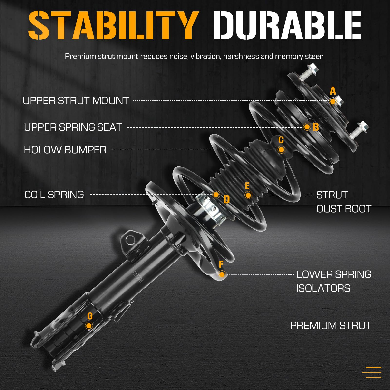 Amazon.com: Front Complete Coil Spring Strut Assembly Shock