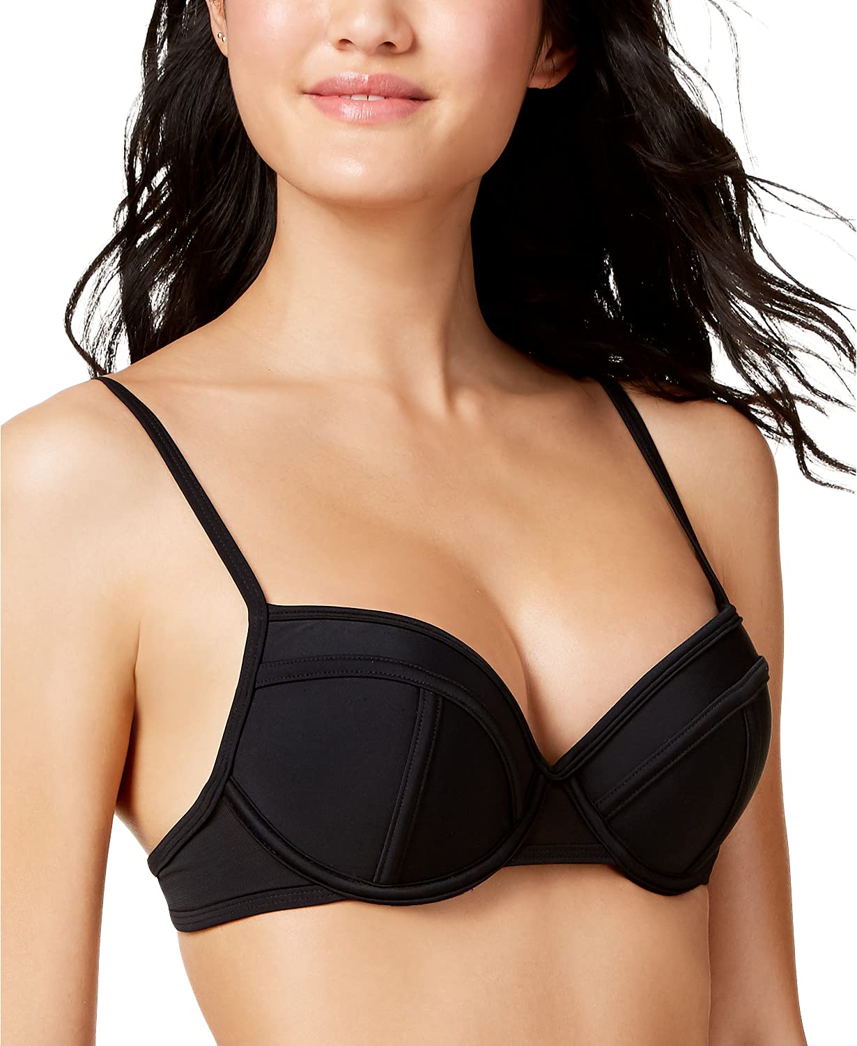 Juniors' Push-up Bikini Top- Black XL