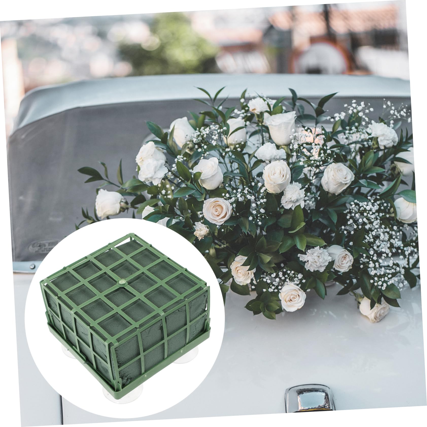 HOMSFOU Brautstraußhalter 3 Stück mit 4 Saugnäpfen Blütensaugerbasis aus Kunststoff für Hochzeitsauto Dekoration und Hochzeitsfeier | Hochzeitsfeier, Hochzeitsauto Dekoration, Passende Basis für Blumenarrangement