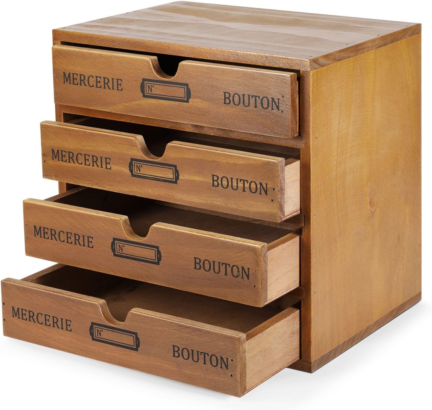 Wesiti Vintage Wooden Storage Box Brown Home Office Desk