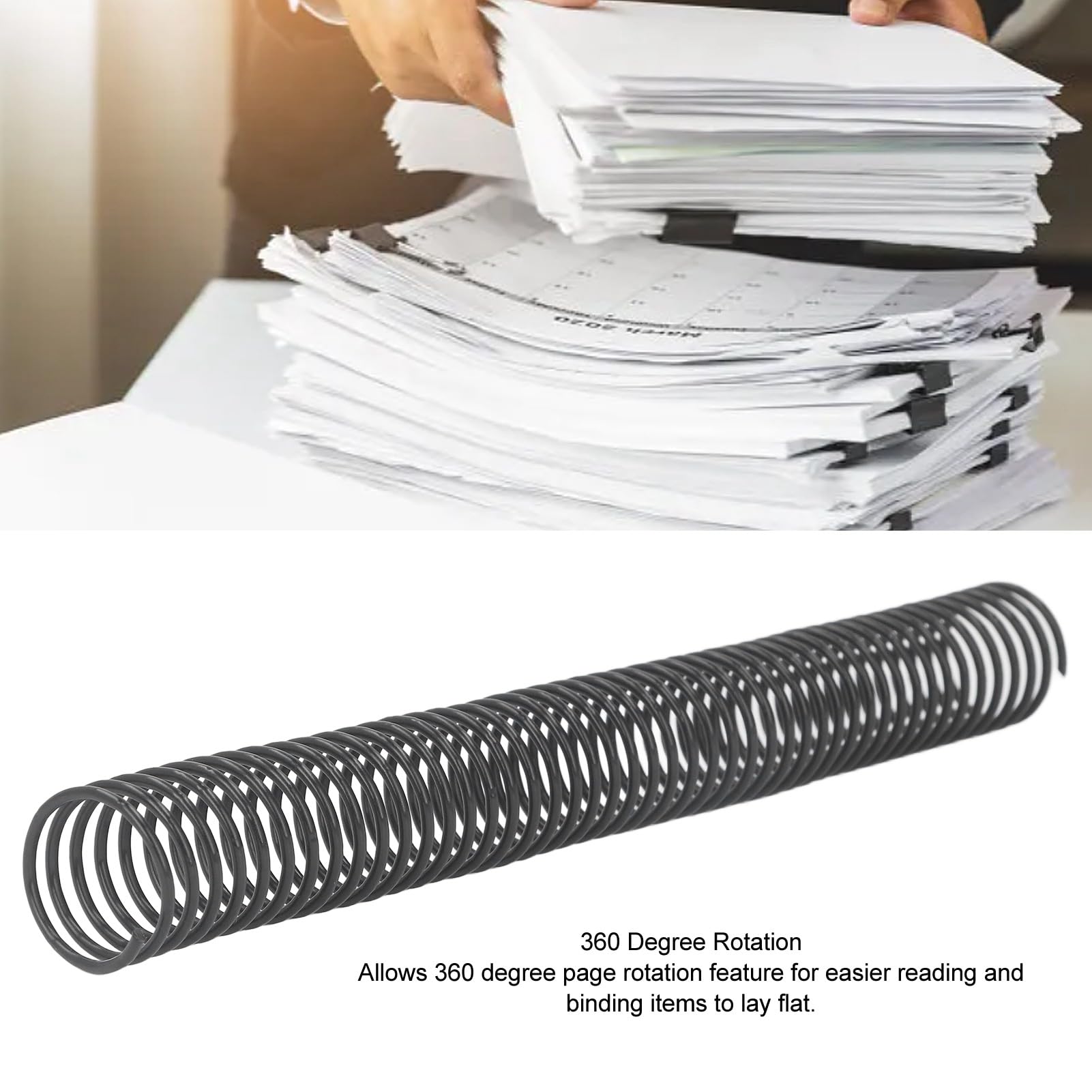 30 Pezzi Spiral Binding Coil in PVC, Spine da 29 mm 48 Denti per 260 Fogli A4, Rilegatura a Spirale 4:1 per Ufficio Scuola Presentazioni