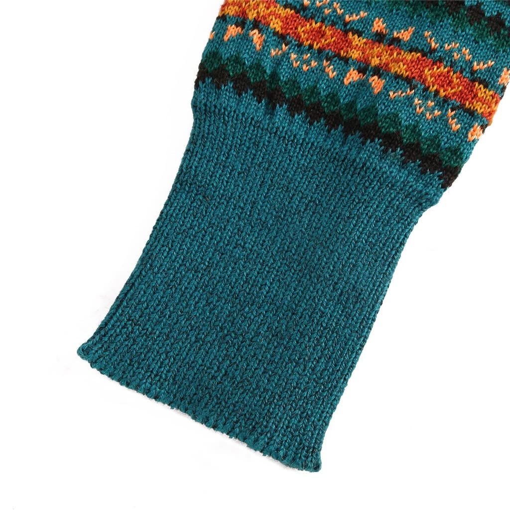 ACiyD Pares de Calentadores de Pierna de Punto a Rayas para Mujer Calcetines de Botas de Moda de Rodilla sin Pie de Invierno (Color : D, Size : 49 * 14CM) (A 49 * 14CM)