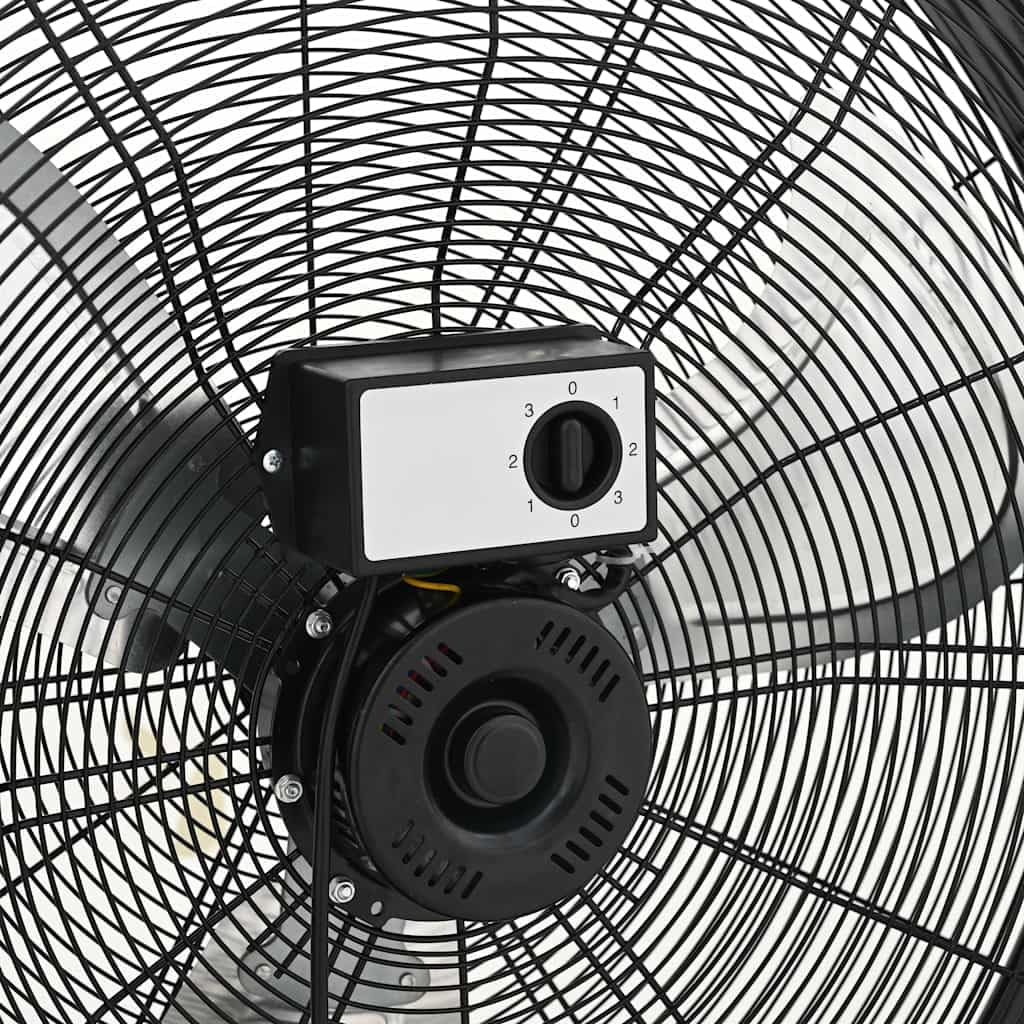 vidaXL Trommelventilator mit Rollen Industrie Bodenventilator Industrieventilator Windmaschine Ventilator Lüfter 77cm 240W Schwarz