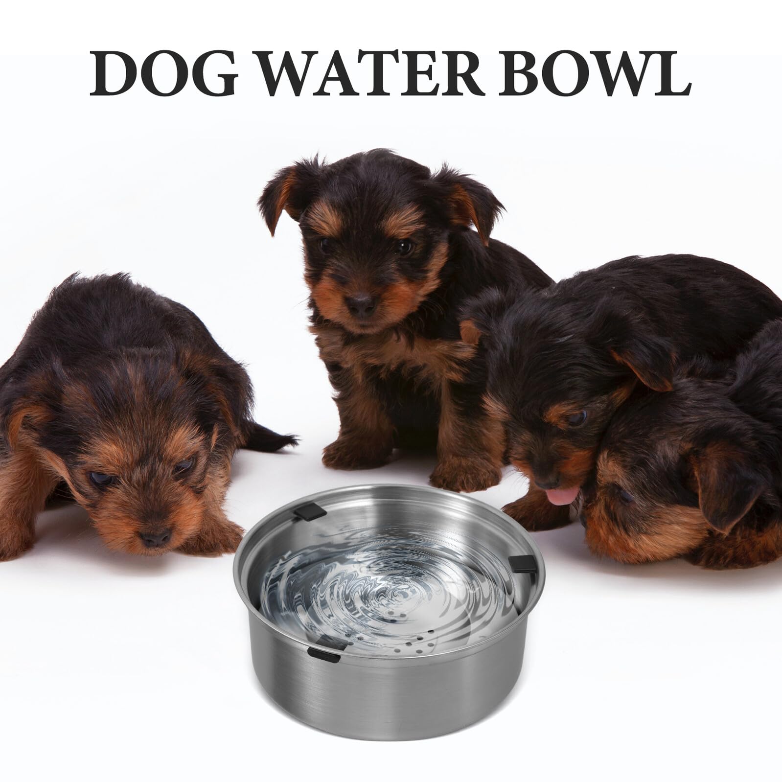 VALICLUD Auslaufsicherer Edelstahl Wassernapf für Hunde 1L mit Schwimmdesign Langsam Fließend Spritzfreier Hundetrinknapf für Kleine Bis Große Rassen