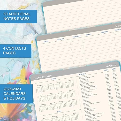 Miniatura 4 de Agenda de bolsillo 2026-2028, agenda mensual de 3 años 2026-2028, enero 2026 a diciembre 2028, 6.3 x 3.8 pulgadas, 60 páginas de notas, bolsillo