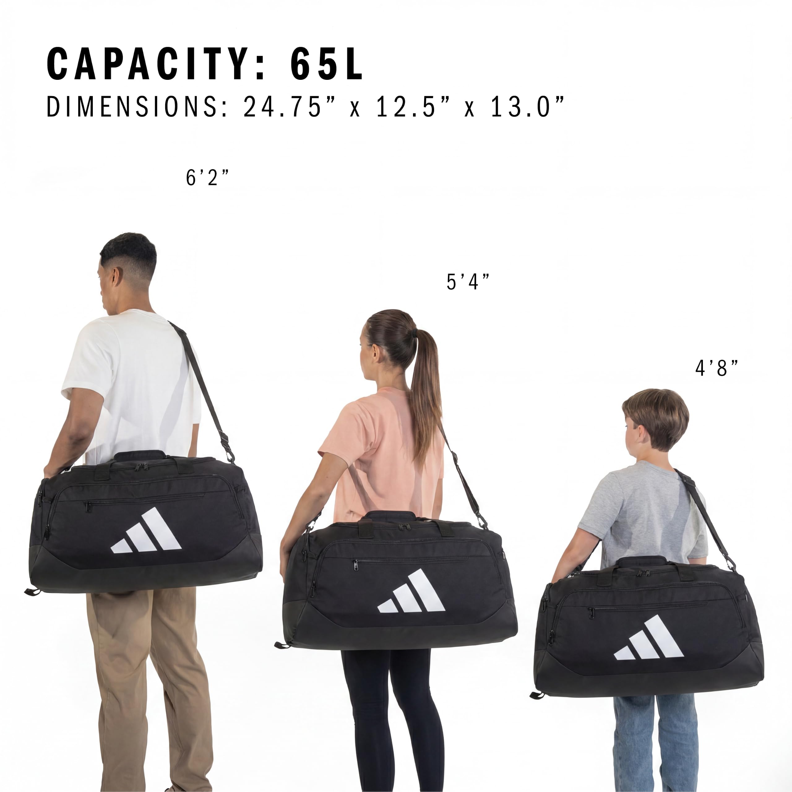 adidas Borsone Defender 5 Large (100L), Team Grigio Scuro, Medium (59L), Defender 5.0 Borsone da viaggio, borsa sportiva da palestra per uomini e donne