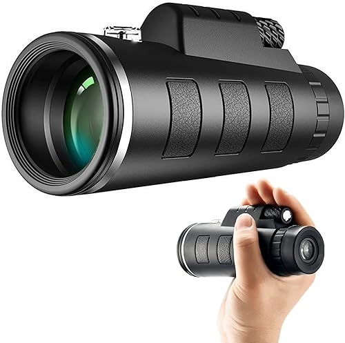 Miniatura 1 de Telescopio monocular HD de 40 x 60 con brújula, BAK4 Prisma FMC Telescopio de visión nocturna con poca luz para observación de aves, vida silvestre,