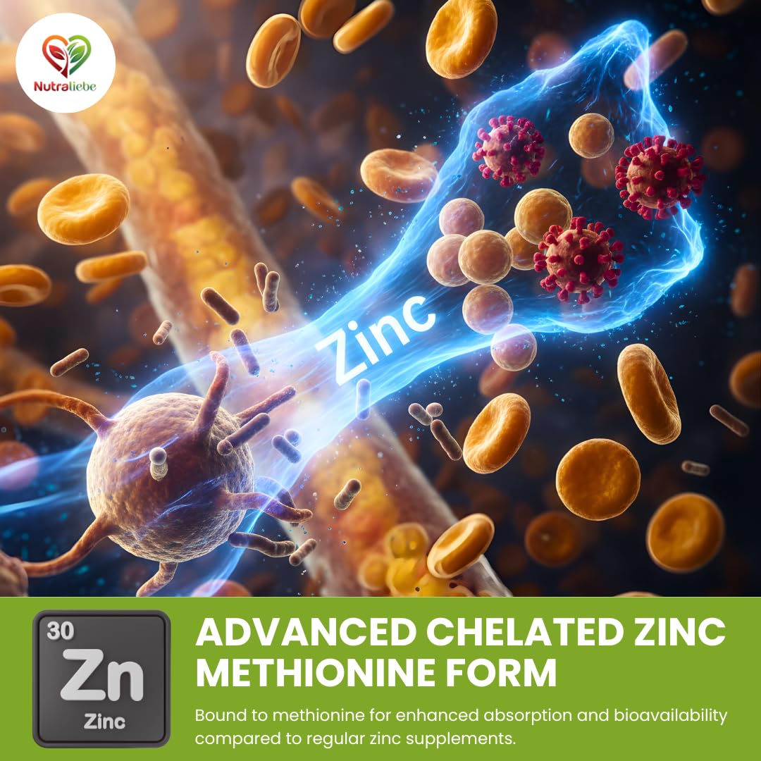 Zinc Methionine 25 mg – High Absorption Chelated Zinc Supplement – Supports Immune Health, Skin, Hair 90 Capsules — Amazon image 6