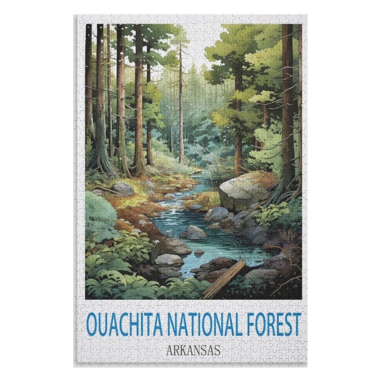 Adult Difficult Challenge Scenery， Ouachita National Forest Arkansas，Adults 1000 Piece Jigsaw Puzzle- Christmas，75x50，wooden puzzle ，AA-744