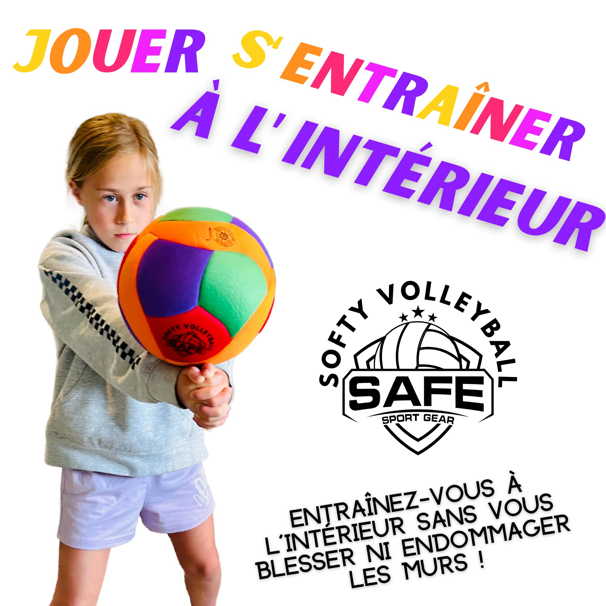 Volleyball Super Doux pour Enfants - Ballon avec Rebond et Toucher Réalistes - Parfait pour Maison, Jardin ou Gymnase