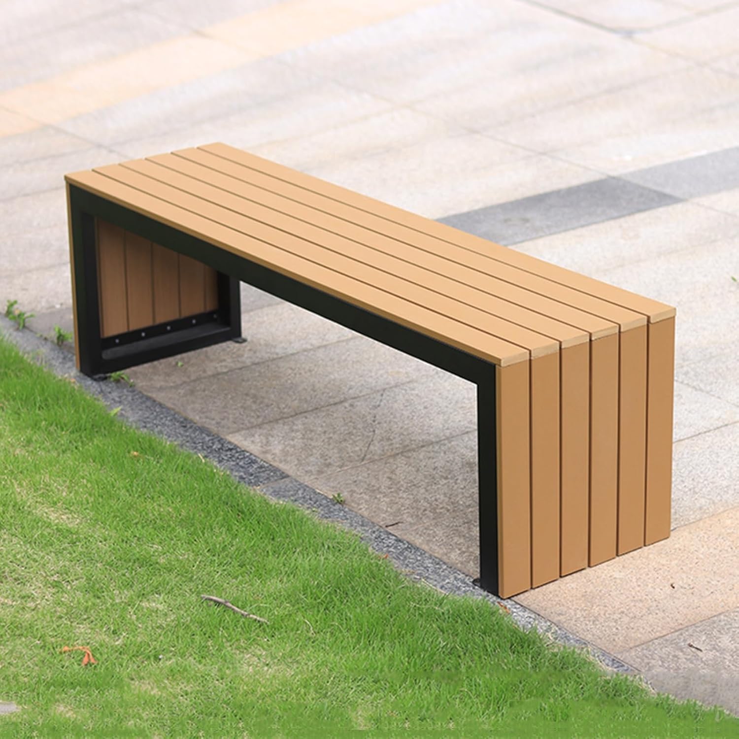 Garden Bench, 2-3Person Patio Bench, Solid Wood Bench Weatherproof, for Garden, Porch, and Park, Ideal for Outdoors and Indoors, Easy Assembly(A,47x15.7x17.7in)