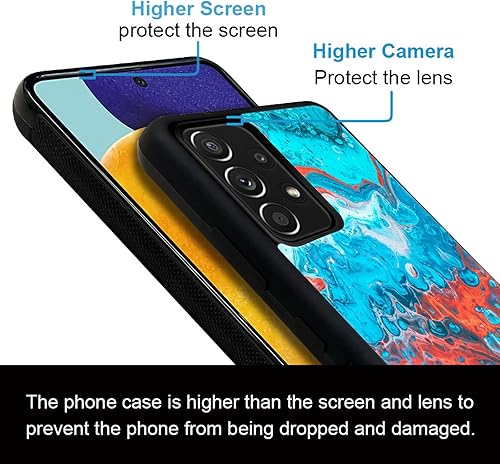 Miniatura 5 de CARLOCA Funda compatible con Samsung Galaxy A53 5G, diseño gráfico de identidad de mármol azul y naranja, a prueba de golpes, antiarañazos, para