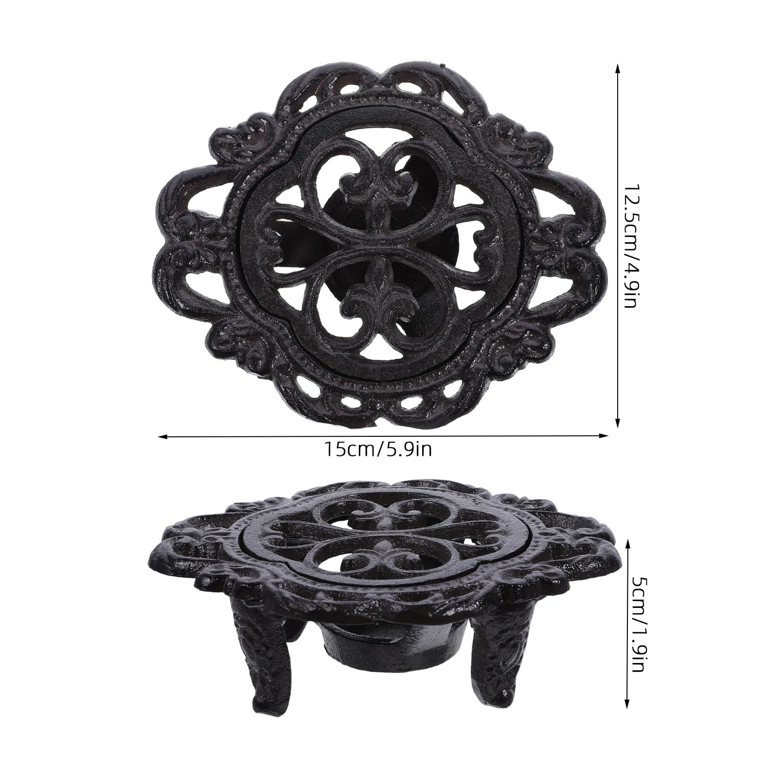 Operitacx Calentador de Tetera de Hierro Fundido, salvamanteles Resistente de 15 cm para Calentar Velas de té, Soporte rústico para Velas de Tetera para Preparar café, Leche y té.