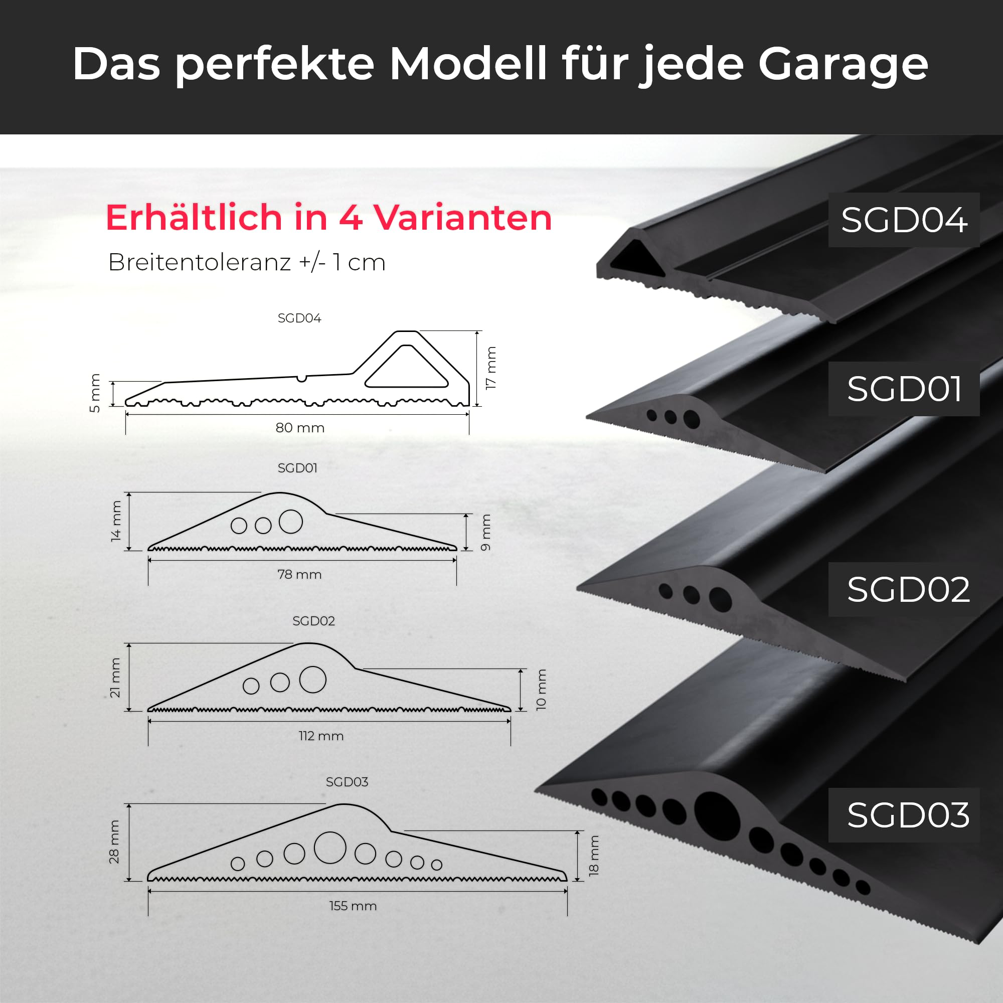 STEIGNER Garagentor Dichtung unten Premium-EPDM 2,5m passend für Hörmann | wasserdicht Zugluftstopper | wetterfest UV-beständig SGD04