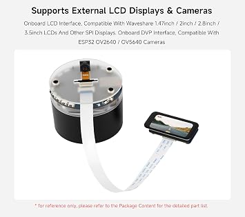 ESP32-S3 AI Smart Speaker Development Board, Support AI Speech Interaction, Dual Digital Microphone Array, Noise Reduction and Echo Cancellation, Support External Display & Camera, No Battery