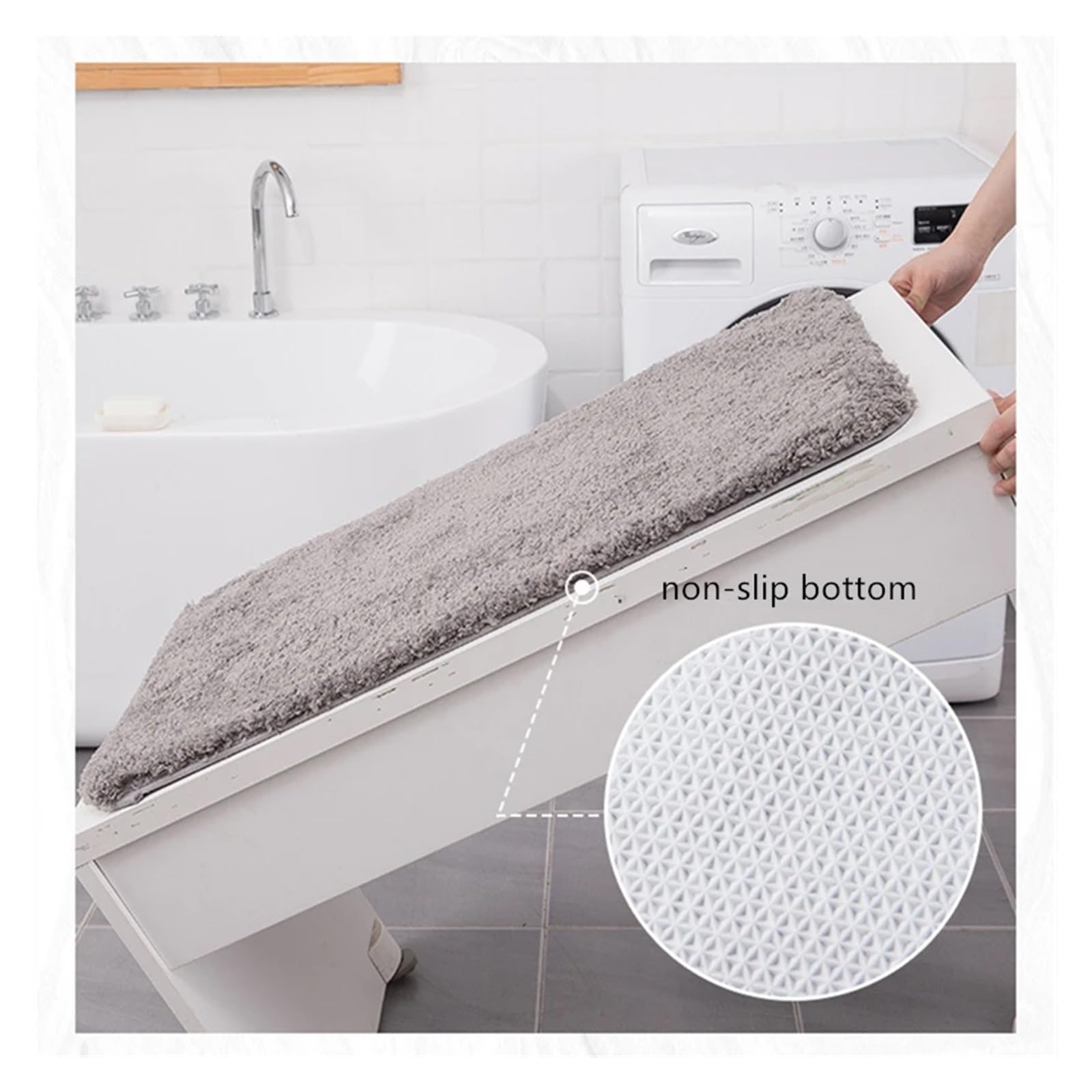 Tappetino da Bagno Tappeti da Bagno Super assorbenti Tappeti Tappetino da Pavimento for Vasca da Bagno Zerbino for Doccia Tappetino da Bagno for WC(Solid Green,60x90cm)
