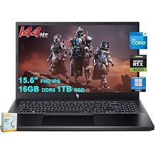 acer Nitro V 15 Gaming Laptop | 15.6" FHD IPS 144Hz | Intel 8-core i5-13420H | 16GB DDR5 1TB SSD | GeForce RTX 4050 | Backlit USB-C Win11Pro w/DLCA Accessory