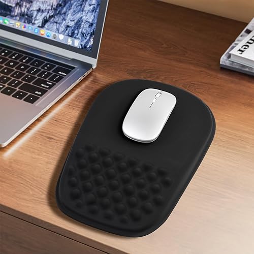 Miniatura 7 de JIKIOU Alfombrilla ergonómica para mouse con diseño de masaje, espuma viscoelástica para aliviar el dolor, base de poliuretano antideslizante,