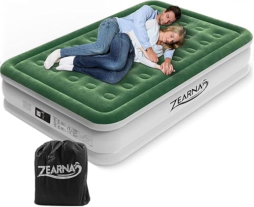 Colchón de aire Queen con bomba incorporada - Cama inflable mejorada, 2 minutos autoinflable rápido con doble cámara de aire, 18 pulgadas650 libras