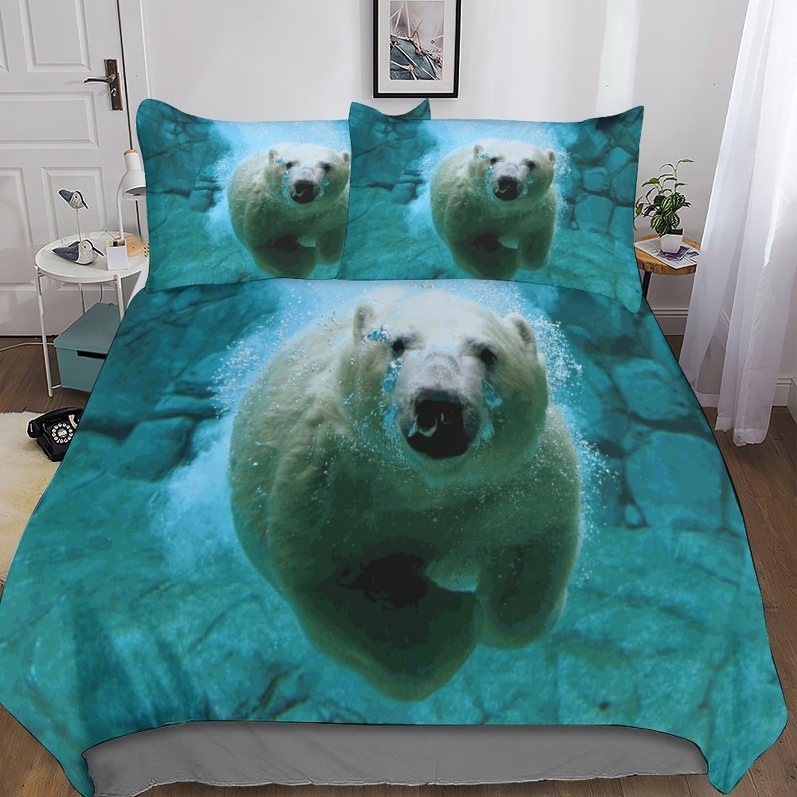 Parure de lit microfibre facile à laver avec housse de couette zippée pour lit enfant et ado