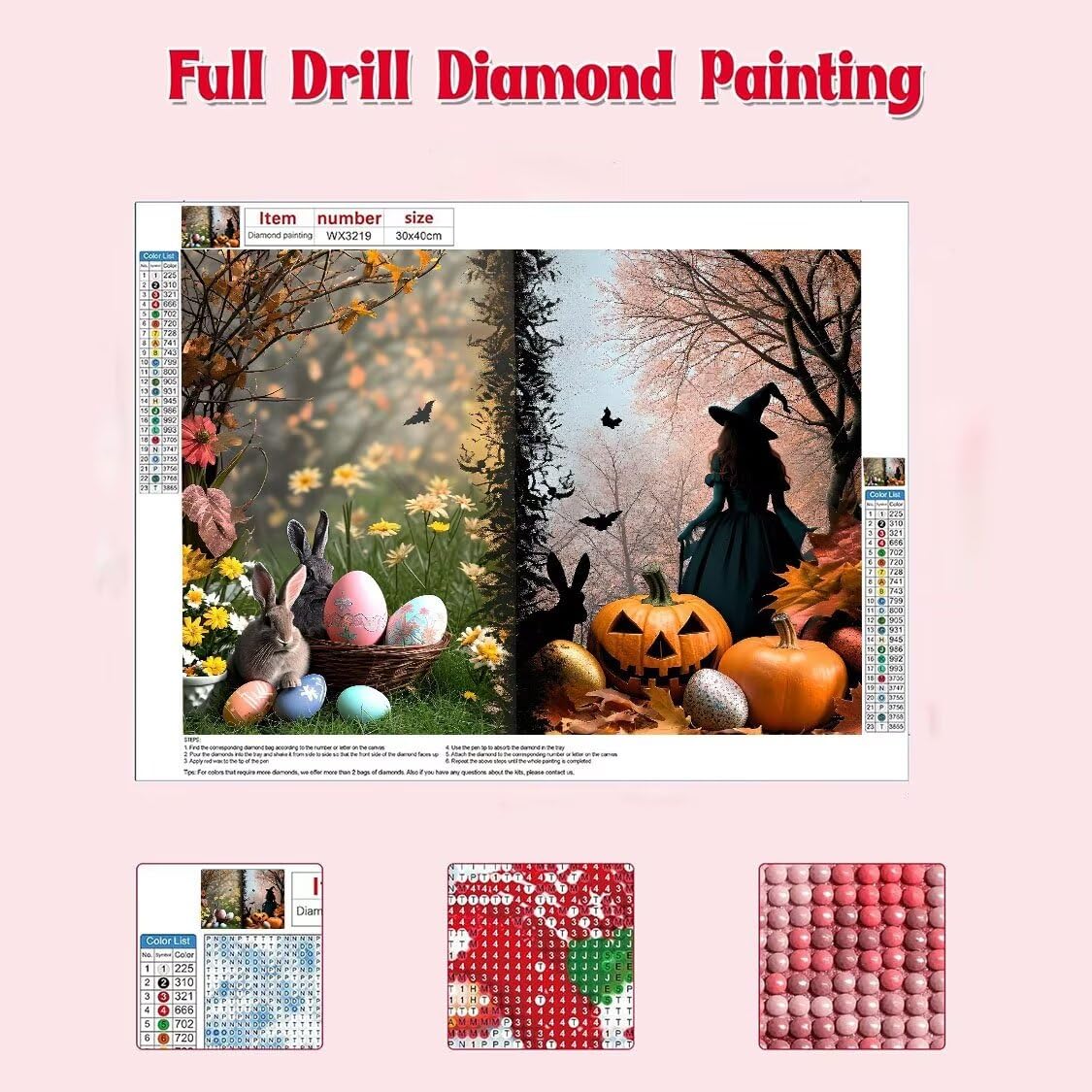 DIY Malarstwo diamentowe 5D, sztuka diamentowa, Boże Narodzenie, Halloween, zestawy dla dorosłych, sztuka ze strasu, haft, artykuły rzemieślnicze, dla dzieci i dorosłych, idealna dekoracja ścienna,